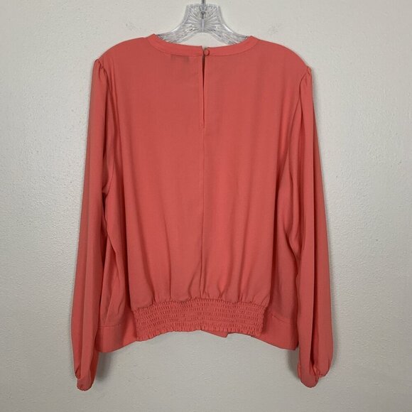 Nine West Womens Blouse XXL NEW Coral Top Twist Front Blouson Work Office Spring - Picture 3 of 16